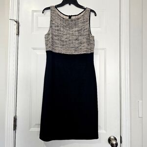 St.John black and white wool blend dress